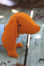Load image into Gallery viewer, close up of felt sausage dog face
