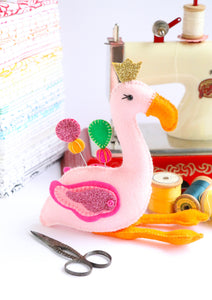 Flamboyance: Flamingo pin cushion sewing pattern.