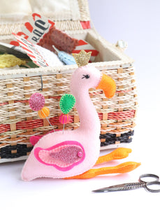 Flamboyance: Flamingo pin cushion sewing pattern.