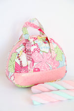 Load image into Gallery viewer, bitty bowler sewing pattern bag in pink
