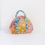 Load image into Gallery viewer, bitty bowler sewing pattern bag made with patchwork
