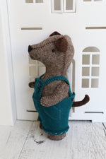 Load image into Gallery viewer, brown felt dog sewing pattern

